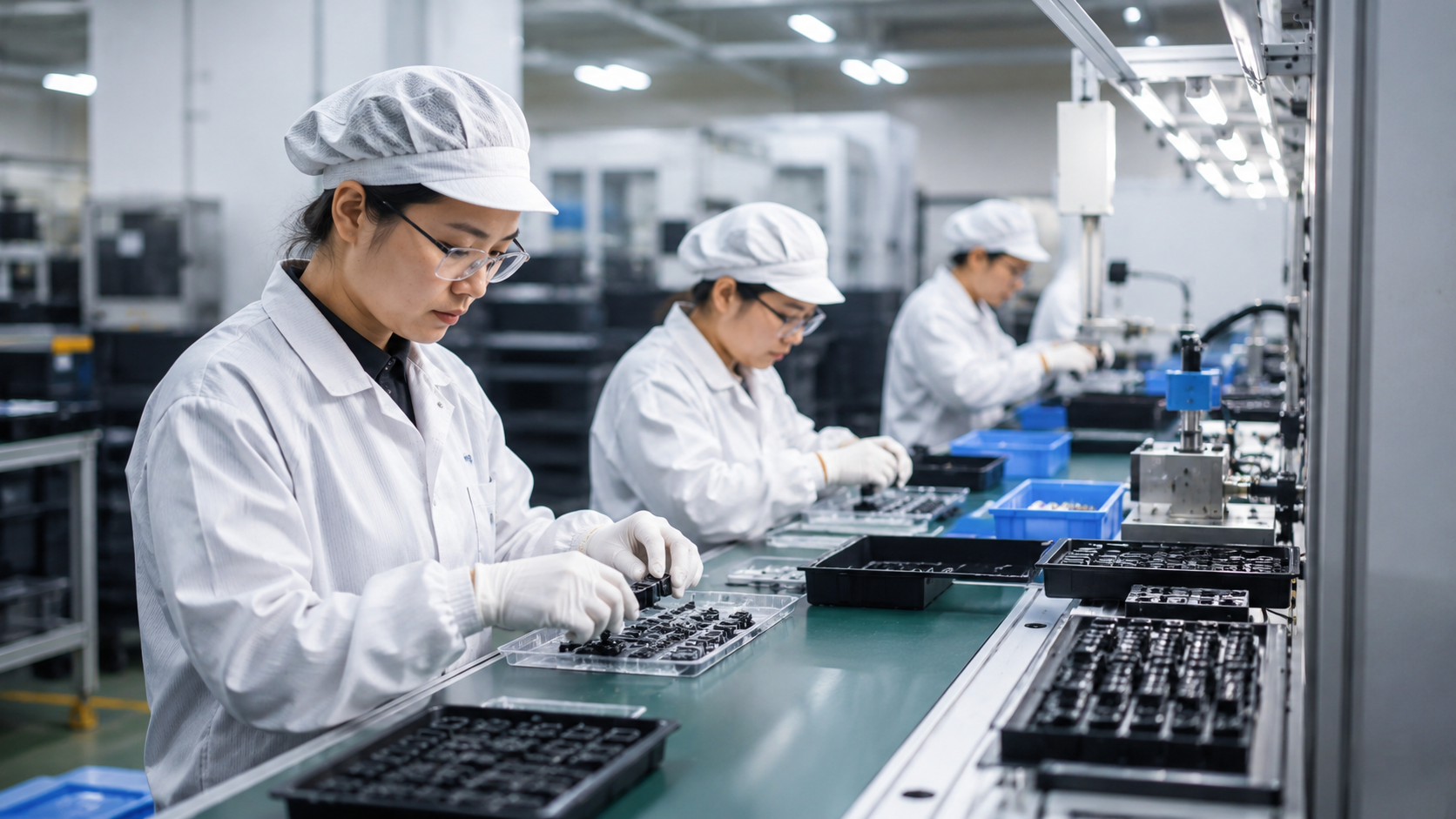 作業員進行後加工與組裝